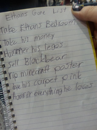 Illustration for article titled Little Girl's To-Do List is Some Real Terrifying Shit